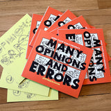 MANY OPINIONS AND ERRORS